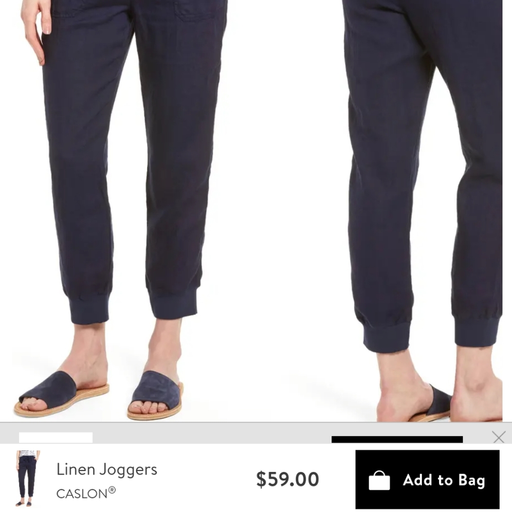 Caslon linen high rise joggers size small